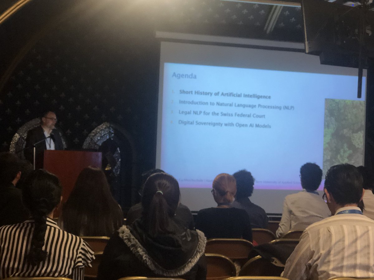 carmenvruiz's tweet photo. Now in @eDem_eGov , Matthias Stürmer from U of Bern, talks about #AI #NLP #ChatGPT
Matthias, Head of the Institute for Public Sector Tx at the BFH Business School is working on NLP applied to legal corpuses 
Recently a judge in Colombia used ChatGPT for a court decision ! https://t.co/hlipYtxXs4