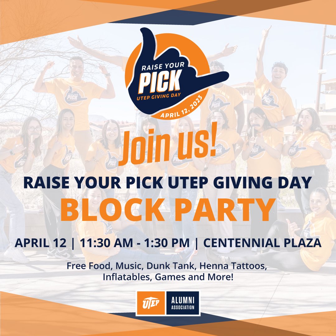 Put the Block Party on your calendar! We hope to see you there! April 12, 11:30 am-12:30 pm, Centennial Plaza #RaiseYourPick
