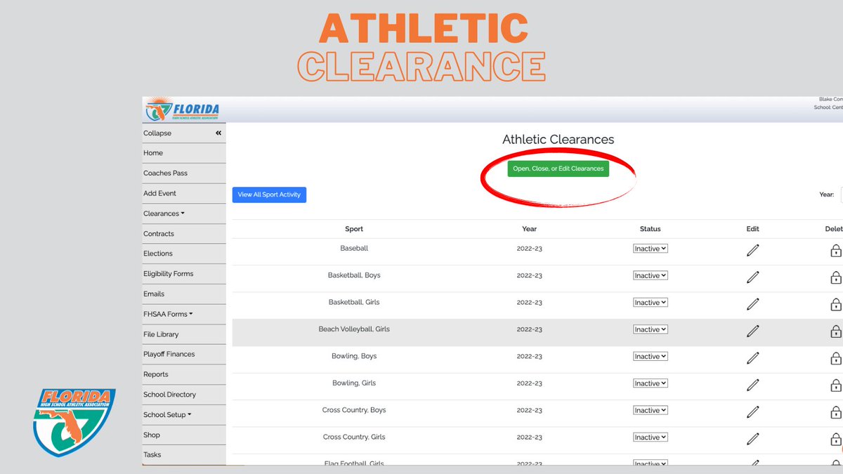 home__campus's tweet photo. #TipTuesday @FHSAA Home 🏠

Need to open up Athletic Clearances for the new school year? 

Submit your request here ➡️https://t.co/2ktGDDqSYJ

Home Campus staff will work to get everything set-up! 

#FHSAAHome https://t.co/r5Kzitl9wo