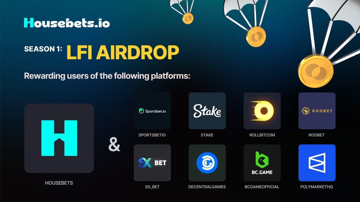housebets's tweet photo. 🎯 $LFI Airdrop: It’s all been heating up this weekend in GambleFi! With @Housebets_io's decentralized sportsbook &amp; casino now live, It’s time to announce our airdrop on @polygon later this month. We are rewarding users that have deposited crypto on other sites 🧵 https://t.co/RQWIaQeEHV