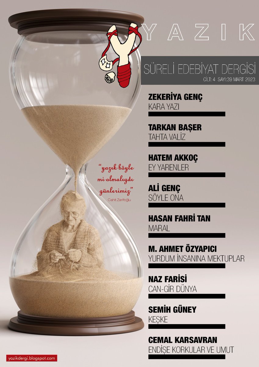 “yazık böyle mi olmalıydı günlerimiz”
Cahit Zarifoğlu - Yaşamak

yazikdergi.blogspot.com/2023/04/yazik-…