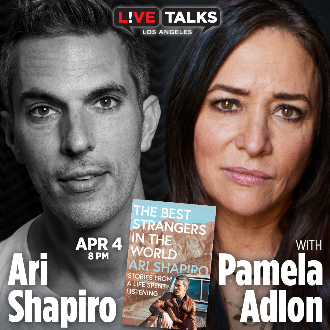 .@arishapiro with @pamelaadlon at Live Talks LA TOMORROW, April 4 discussing his book, 'The Best Strangers in the World: Stories from a Life Spent Listening' tix/info: livetalksla.org/events/ari-sha… @KPCC @LAist @kcrw @NPR @npratc