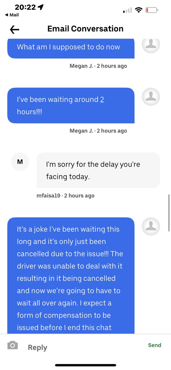 Meganj562's tweet photo. Just a few of the screenshots from my chat with @UberEats I mean what a joke- waited 2 hours with issue, then cancelled completely to half my order missing second time! promo code for cancellation compensation which expired within 2 hours!? #ubereats #joke #complaint #retweet https://t.co/lmeKjEB2NM