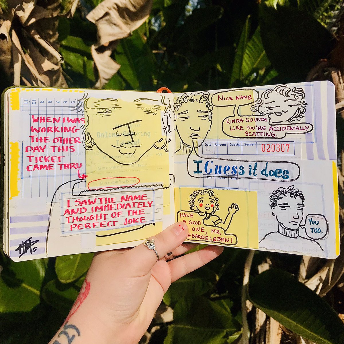 spaceyartmacy's tweet photo. New collage comic about names and work and the age old art of scatting. https://t.co/YwPHE4vTiK