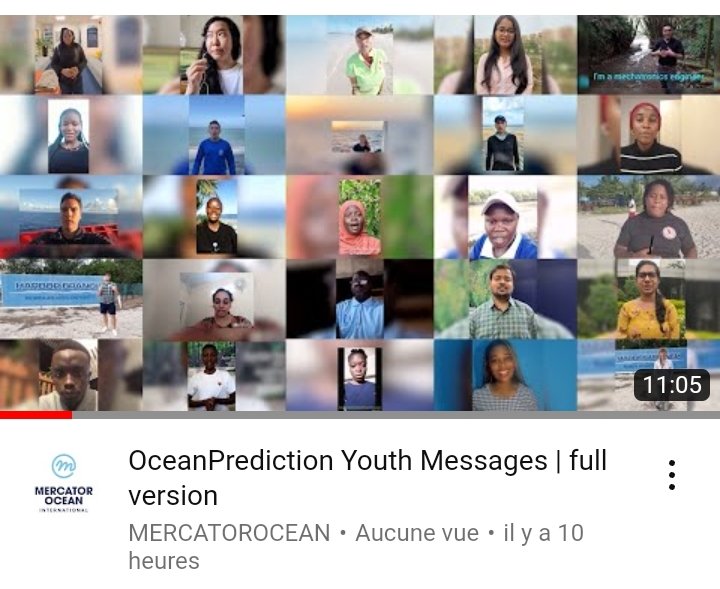 OceanPrediction youth.
Nous étions plusieurs jeune des quatre coins du monde à prendre part au coup d'envoi de OceanPrediction community pour la décennie d'action océanique 2021-2030.
Les bonnes choses arrivent 🤤🤤