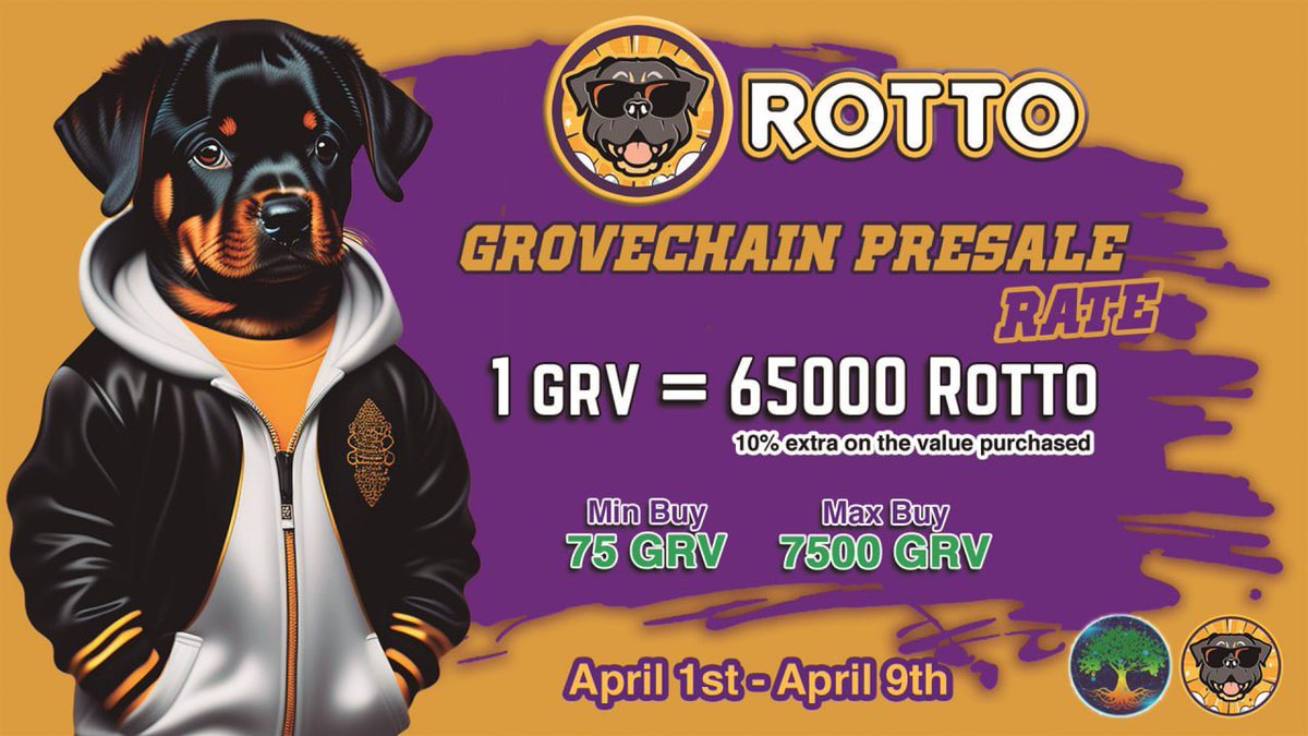 Ramangamur's tweet photo. Amazing! Almost 62K GRV in just three days!!! Together we are stronger @rottoken β€οΈ @GroveToken
#Rottoken #Rotto #RottokenNFT #RottoArmy #RottoSafu #crypto #cryptocurrency #Kyc #mentalhealth
#BSC #bscgemsalert #bsctoken @Simonspiteri22 @Sunshine4Whiske @Sk280488 @grove_spanish https://t.co/CDrgUs9dOy