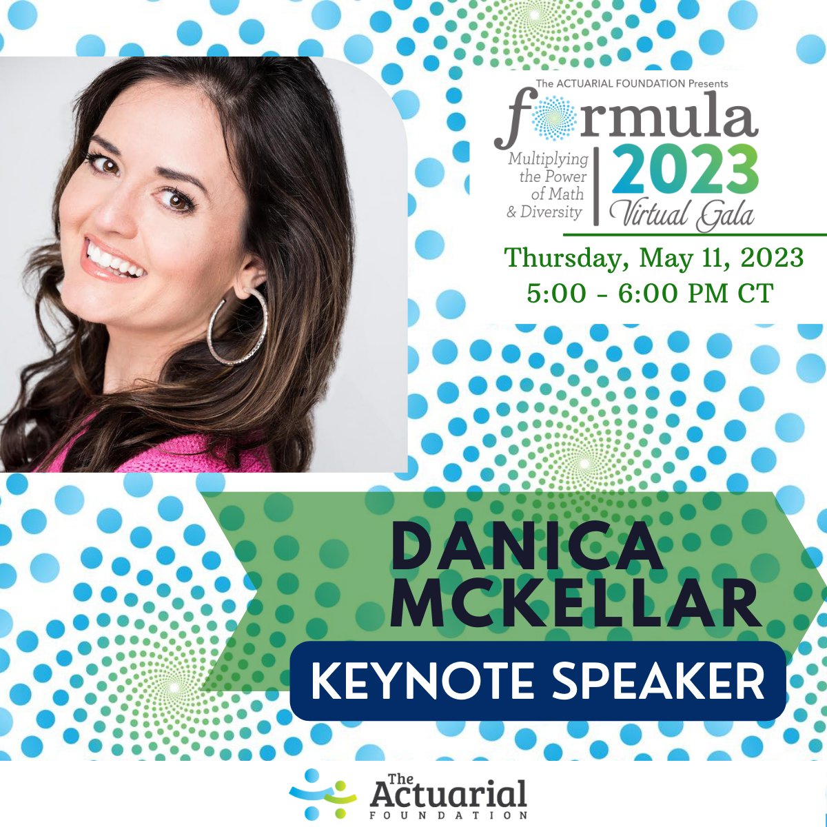 CASact's tweet photo. Join @ActuarialFound and register to attend a night of celebration that will showcase special guests and exciting entertainment including keynote speaker Danica McKellar. Registration is FREE: https://t.co/8IKrKbKruu #Formula2023 #VirtualGala https://t.co/yhyNPvmEeL