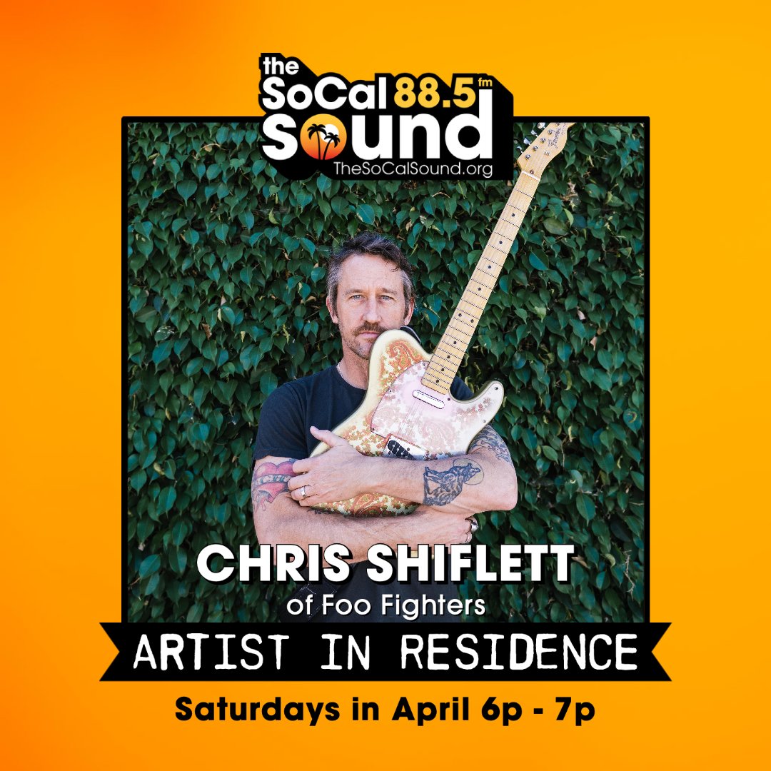 TheSoCalSound's tweet photo. Get ready for the night shift with Shiflett, @ChrisShiflett71 from @foofighters, on his radio show tonight from 6p-7p!
His music selections will energize your night, so don't miss it!
#chrisshiflett #foofighters #thesocalsound #altradio #rockradio #ocradio #laradio #Socalradio https://t.co/aMZNrtCk0q