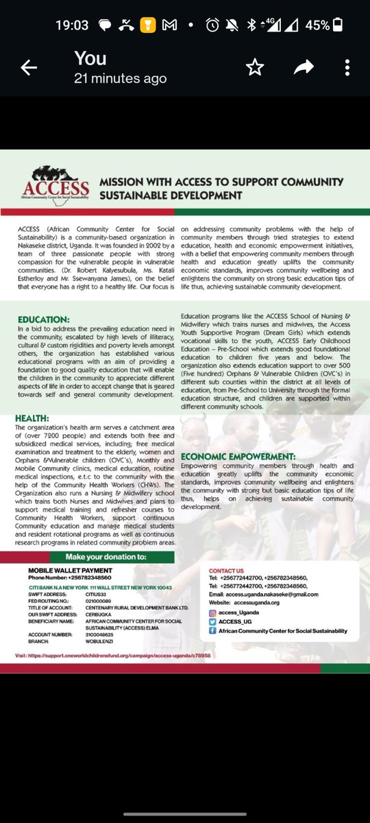 True rewards are satisfying! They  spill from hard work. But one to feel rewarded,  their contribution should birth out comes.
We all contribute to something, but the question is! Does it bring satisfying rewards?
Mission with ACCESS to support Community Sustainable development.