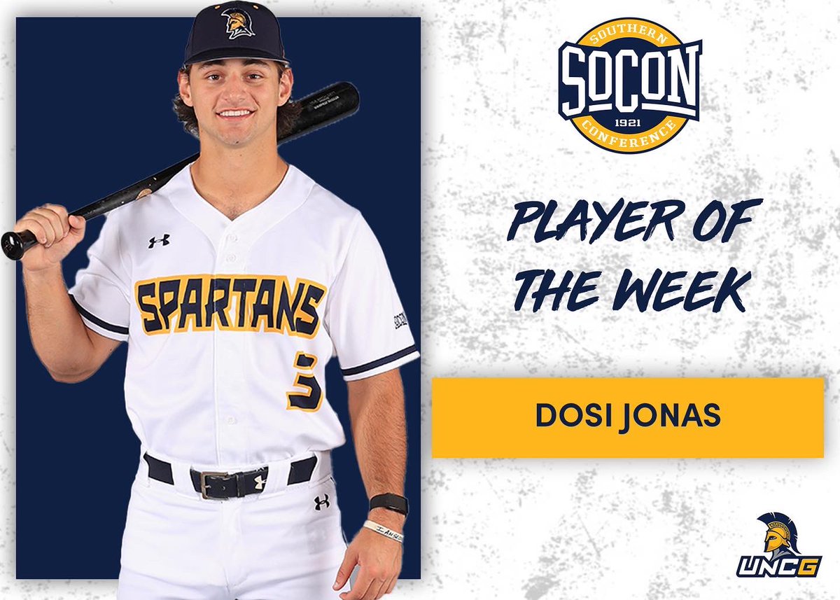 Dosi Jonas - SoCon Player of the Week 

⚾️ .636 avg 
⚾️2 Grand slams 
⚾️2 home runs 
⚾️7-for-11 
⚾️ 12 RBI’s
⚾️ 5 runs 
⚾️ 2 doubles 
#letsgoG