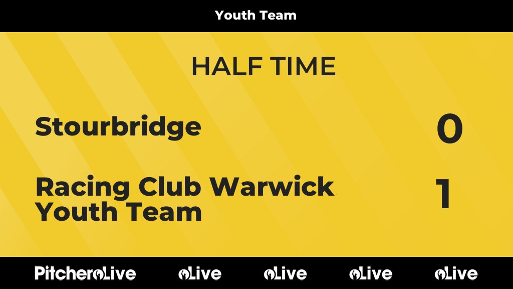 RCWFC's tweet photo. HALF TIME: Stourbridge 0 - 1 Racing Club Warwick Youth Team
#STORAC #Pitchero
https://t.co/3WnHPSqYqc https://t.co/3LKbBLuqXz