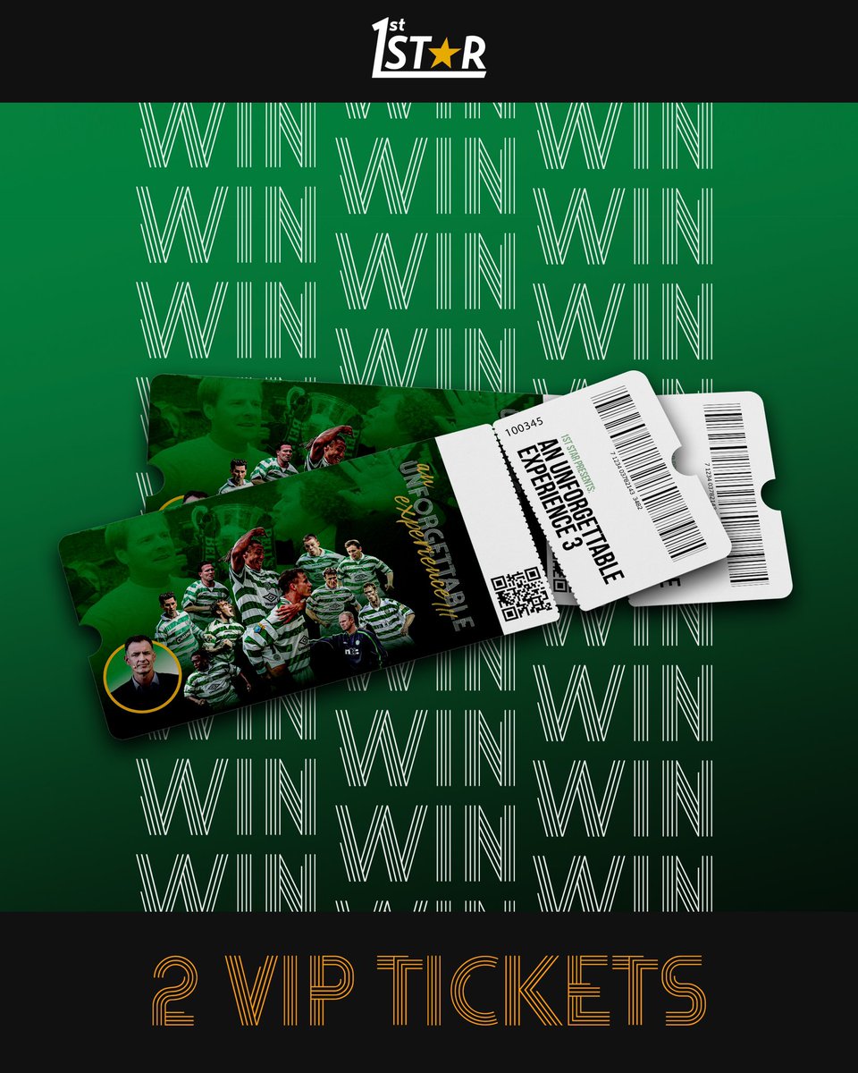 We are just over 1 month away from the BIG event. We’re giving you the chance to win 2 VIP tickets. 

All you have to do is: 

🟢 Like this Post
🟡 Tag a mate you would take 
⚪️ Retweet

Winner will be announced by 6pm on 17/04

Good luck! 🍀 

#Celtic #CelticFC