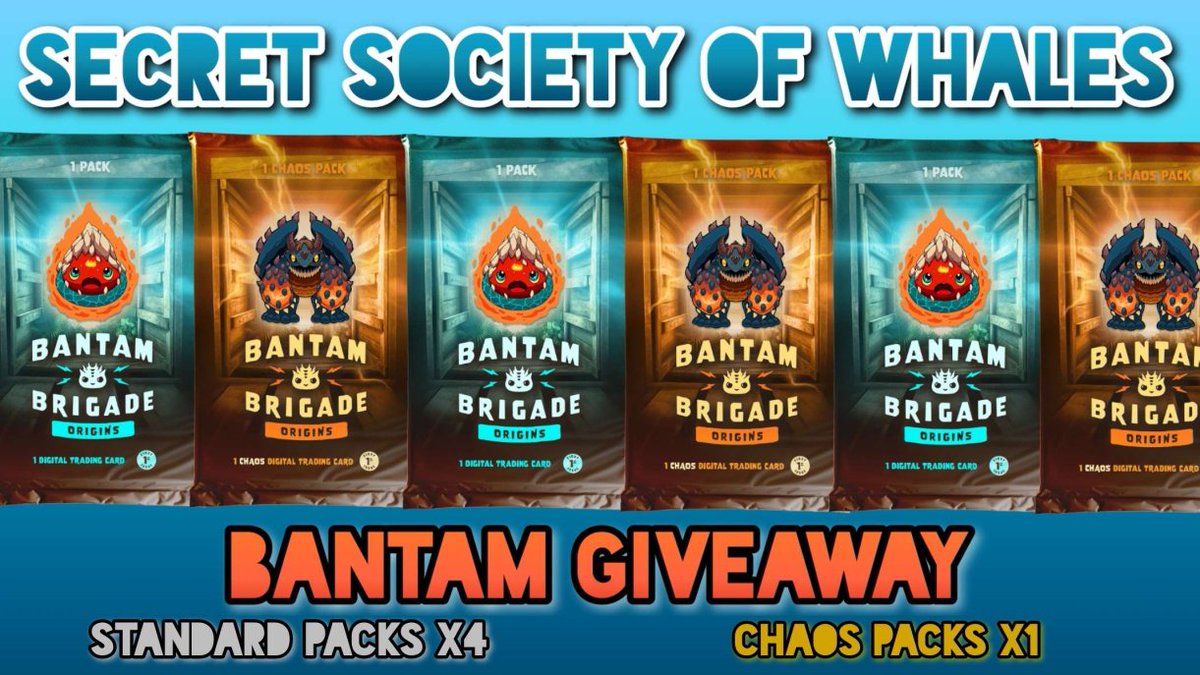 Today at 7:30pm PST, we are giving away 5 Bantam Packs, including 1 Chaos Pack. All you need to do to be eligible to win is to purchase a Secret Society of Whale before the drawing time! Os link will bre dropped below. (8/10)