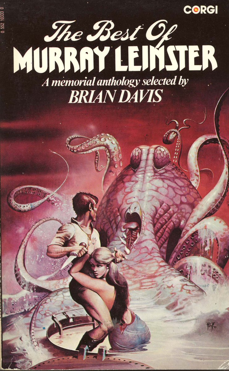 mavmaramis's tweet photo. Brian Davis (ed), The Best of Murray Leinster, Corgi, 1976. Cover: Peter Jones. #BookCover #BrianDavis #MurrayLeinster #PeterJones #octopus #cephelopod #70sscifiart @thatsgoodweb @afrocosmist @70sscifi @retroscifiart https://t.co/3A98ljFWB3