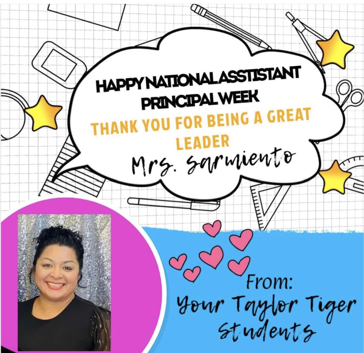 MISDTaylor's tweet photo. Thank you, Mrs. Sarmiento, for all you do! https://t.co/yWCDNhhzDa