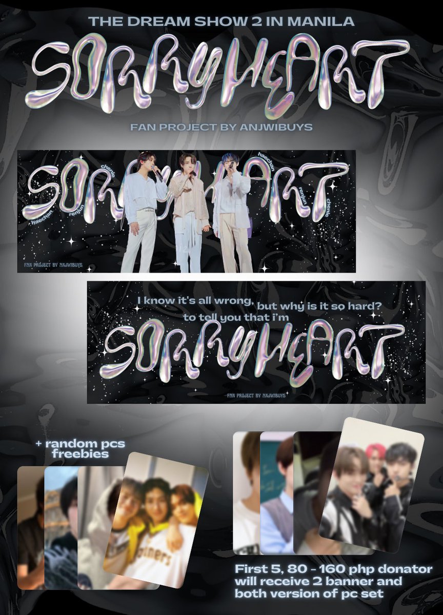 lovingchnji's tweet photo. TDS2 MANILA FAN SUPPORT
#THEDREAMSHOW2_in_MANILA

HAECHAN, RENJUN &amp; CHENLE Sorry, Heart Banner by @anjwibuys

— april 29 &amp; 30
— limited quantity 1:1
— open for donations
— see thread for more info

#THEDREAMSHOW2_In_A_DREAM #TDS2inMNL #RENJUN #HAECHAN #CHENLE https://t.co/QAMxwYUAN8