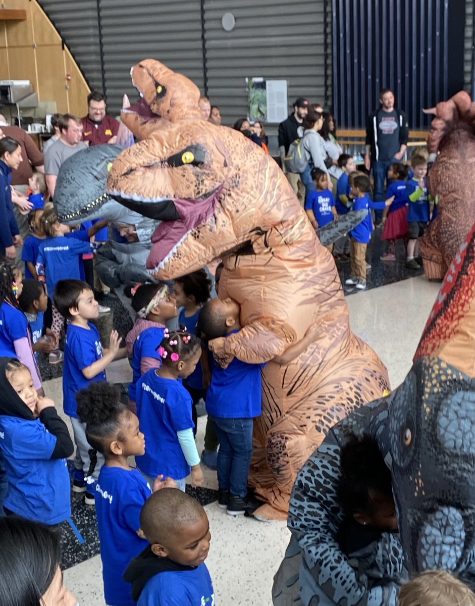 Dinosaurs need hugs too! Kicking off @PNCBank Great Month with a trip to the @sciencemuseummn with 100 PreK students from the @YWCAMinneapolis and Wilder Child Development Center. #PNCGrowUpGreat