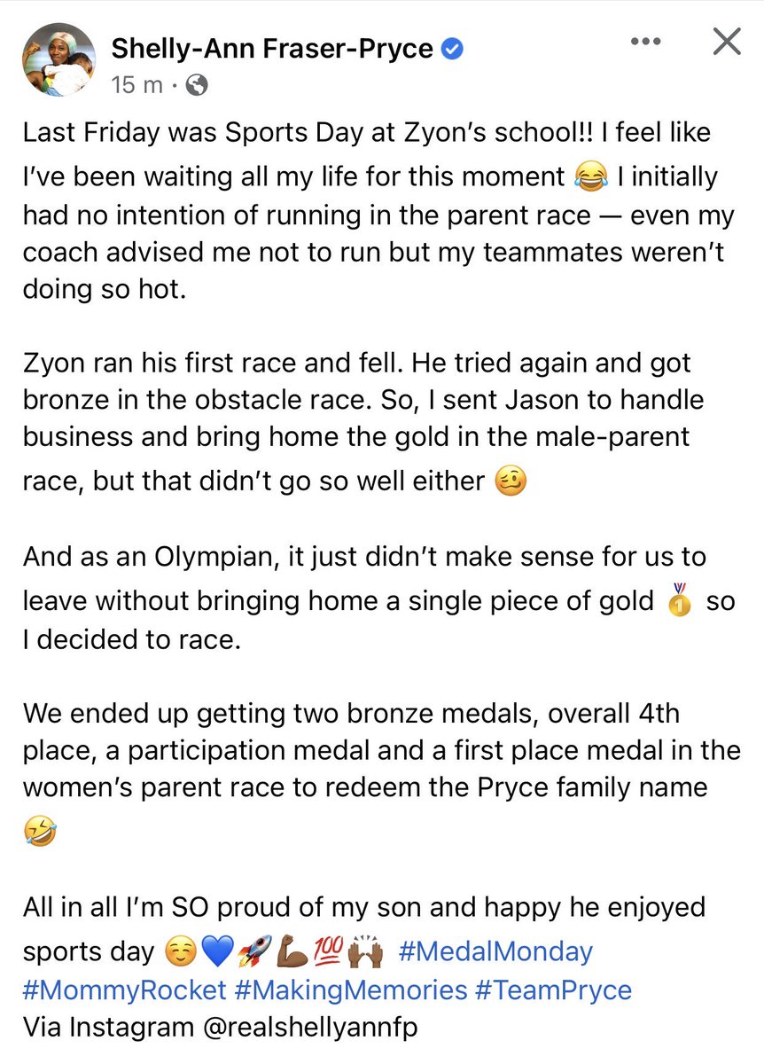 MJGold's tweet photo. @realshellyannfp explains why she smoked some moms in a race at parents sports day. She basically had no choice! https://t.co/5NVY2OeBYu