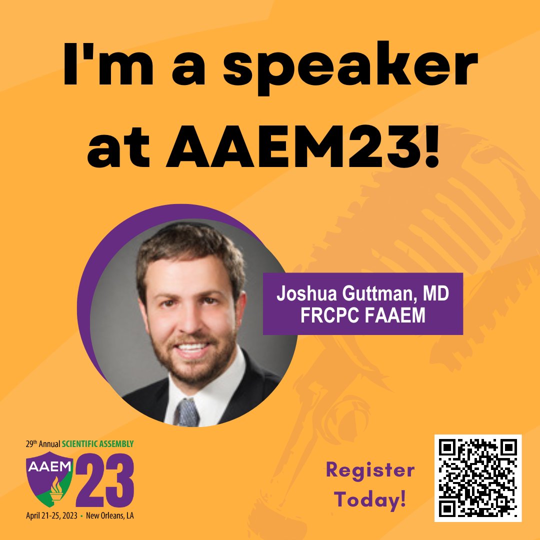 Come to AAEM23 next month in NOLA! 
 I'm giving an MSK #POCUS talk titled 'They’re a ten(don) but they don’t use ultrasound: MSK diagnoses you can definitely make'