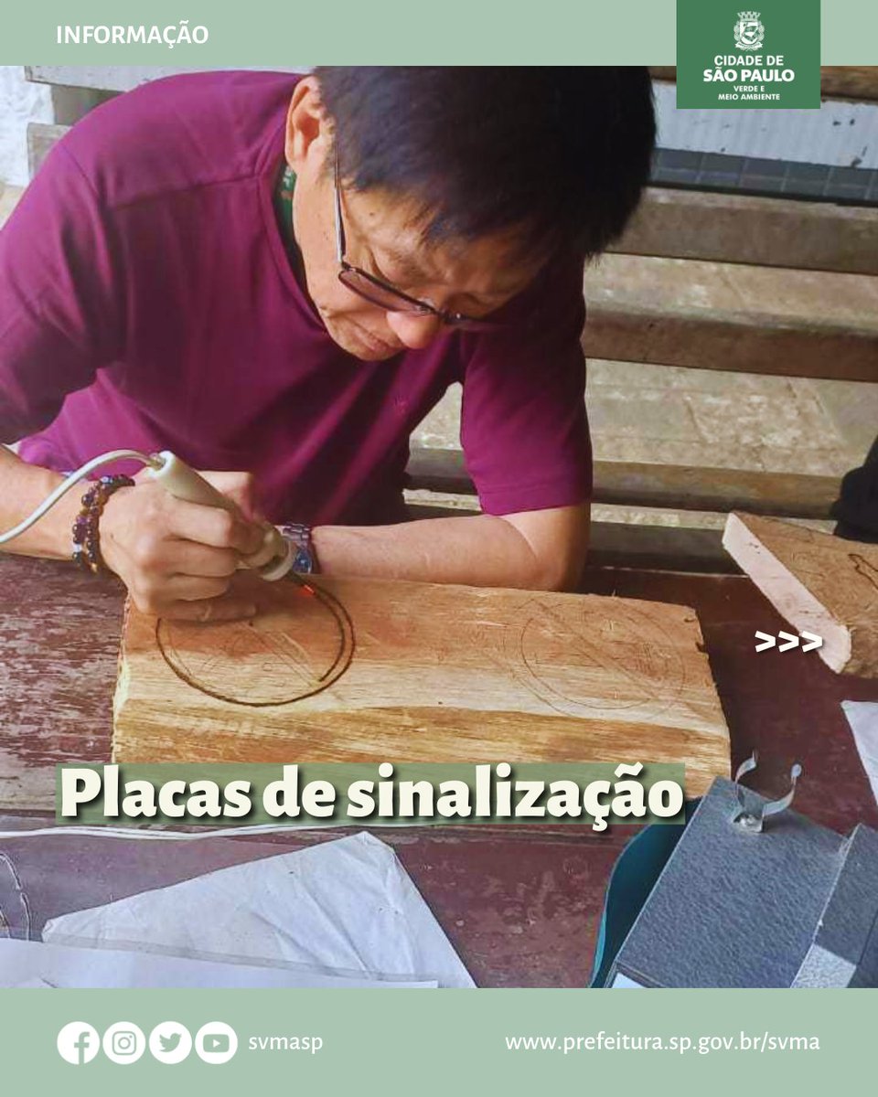 svmasp's tweet photo. Como a SVMA faz o reaproveitamento de podas de árvores:
- Placas de sinalização dos parques;
- Mobiliário para parquinhos infantis;
- Esculturas realizadas por artistas voluntários;
- Mobiliários como bancos, escadas, contenção de canteiros e trilhas
#svma #parquessp #arvores https://t.co/ChQG7AuWPH