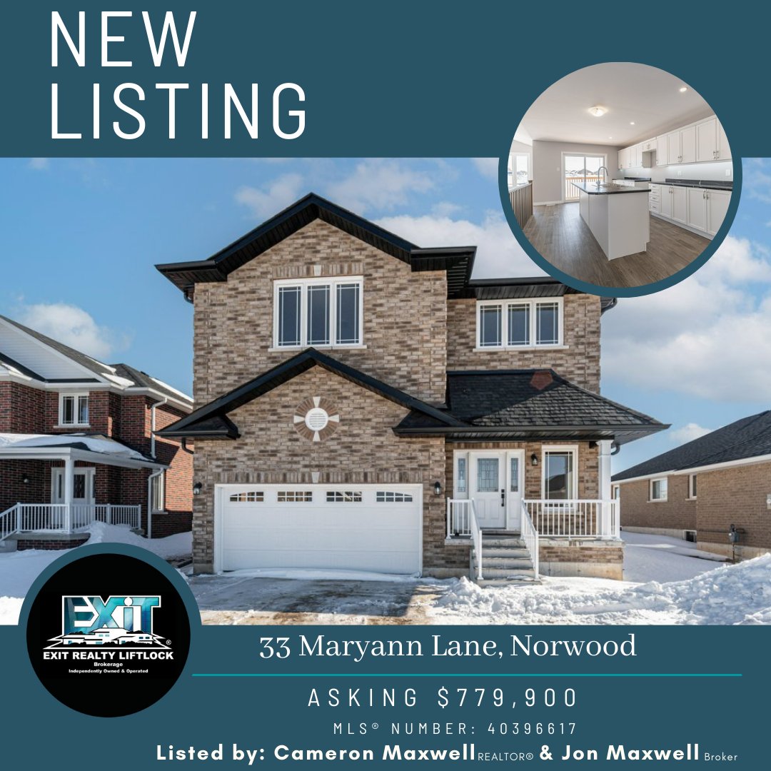 ExitRealtyPtbo's tweet photo. ⚡️New Listing⚡️ 
33 MARYANN Lane, Norwood 📍

Asking: $779,900        
MLS® Number: 40396617 
#realestate #forsale #LovExit #EXITrealtyliftlock #Realtor® https://t.co/onQ1CMKp7I