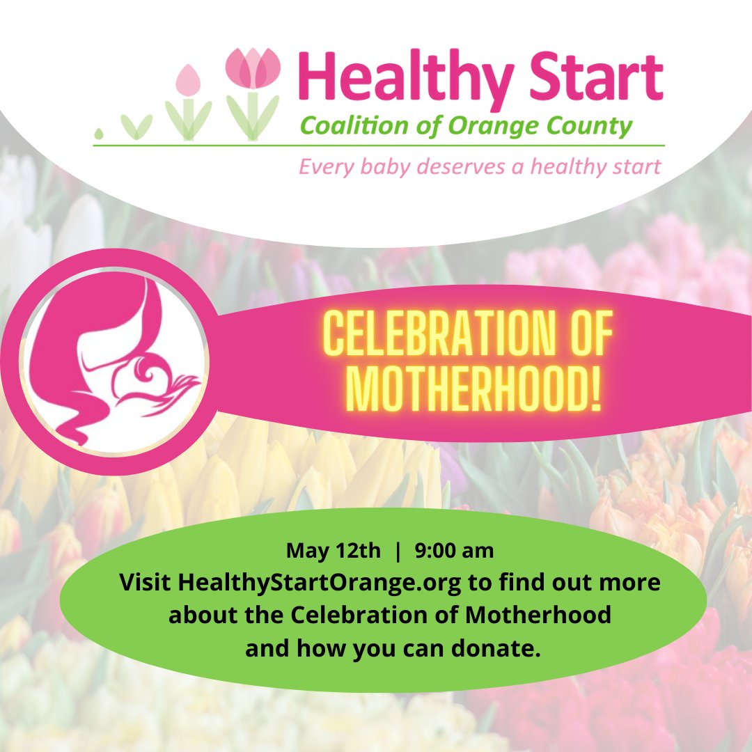 HealthyStartORG's tweet photo. Save The Date!
We would love to have you participate in our annual Celebration of Motherhood 2023.
Visit https://t.co/1AHDVLIQ6r to find out how you can participate!
#HealthyStartOrange #COM2023 https://t.co/xIjjGcqbAV