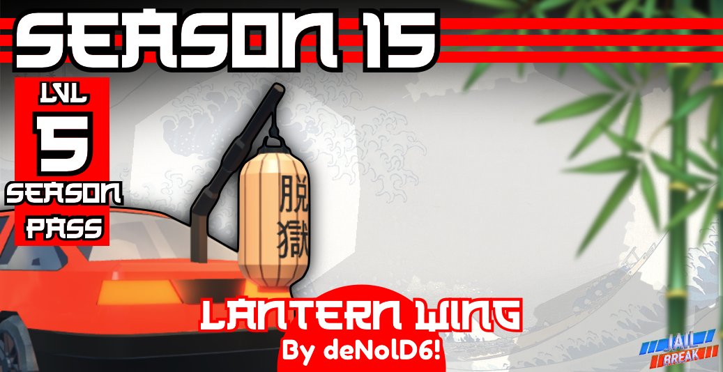 badimo's tweet photo. 🎊 SEASON 15 is upon us! And the theme is JAPANESE! 
Here's what you can win! 
#Roblox #Jailbreak

🇯🇵 Level 2: TOKYO TIRES! By Yasaph!
🎎 Level 3*: SAKURA TREE! By @deNolD14! 
🇯🇵 Level 4: GATE WING! By @THEDOMINATOR122!
🎎 Level 5*: LANTERN WING! By @deNolD14! 

[1/3]... https://t.co/GXpG1Mvsfs