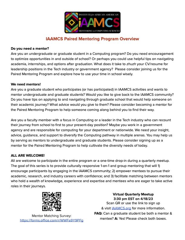 iAAMCS's tweet photo. https://t.co/u0WZ6WKkw4
#IAAMCS #Mentoring #MentorMatching #ComputerScience #ComputingSciences #TechIndustry #gradschool #phd #gradstudent #phdlife #phdstudent #gradschoollife #graduateschool #phdjourney #gradschoolproblems #dissertation #academiclife #phdproblems #thesis https://t.co/Rsl7sXfUAb