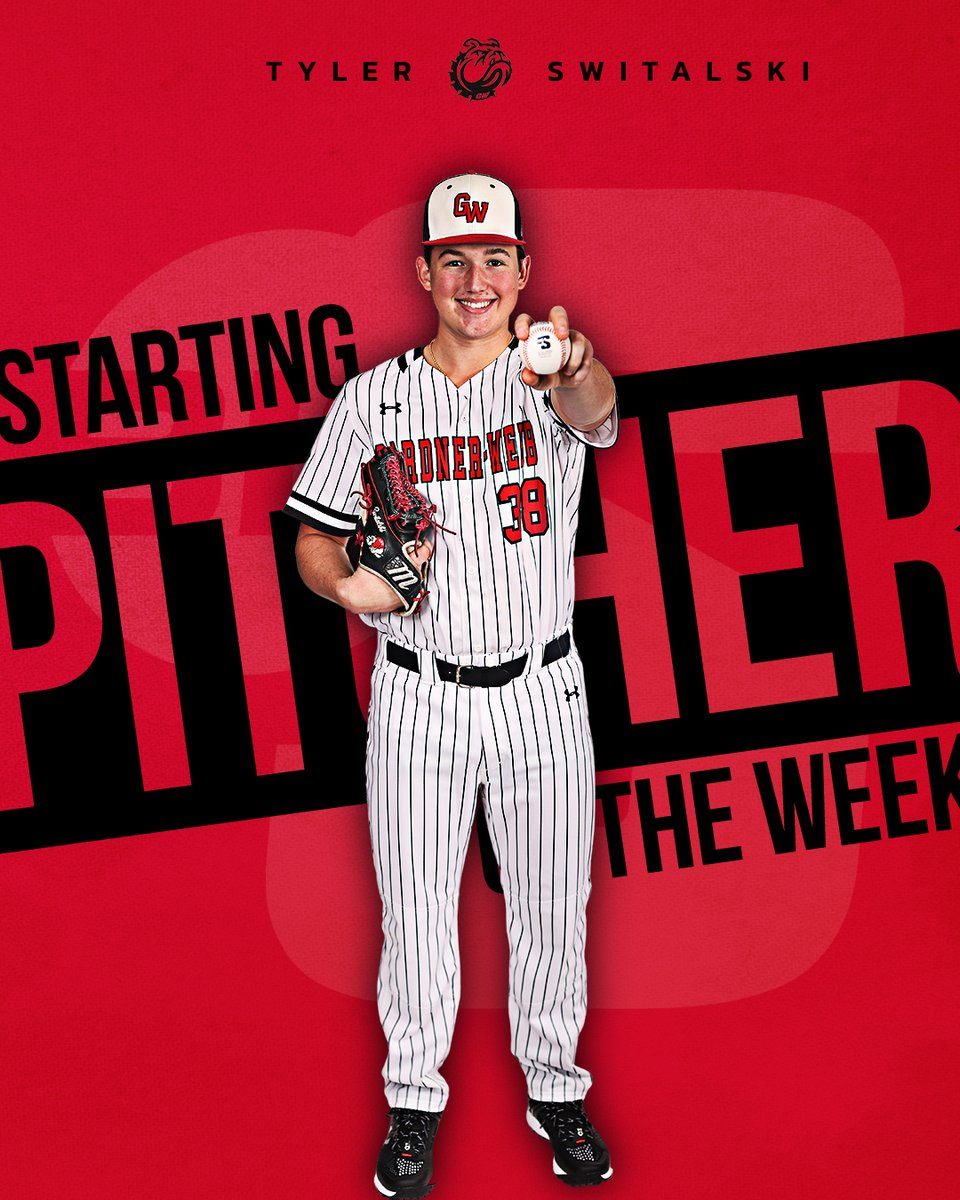 He struck out 🔟 while allowing just 2⃣ hits in 7.0 shutout innings 🔥

<a href="/GWUBaseball/">Gardner-Webb Baseball</a>'s Tyler Switalski is the #BigSouthBase⚾️ Starting Pitcher of the Week!