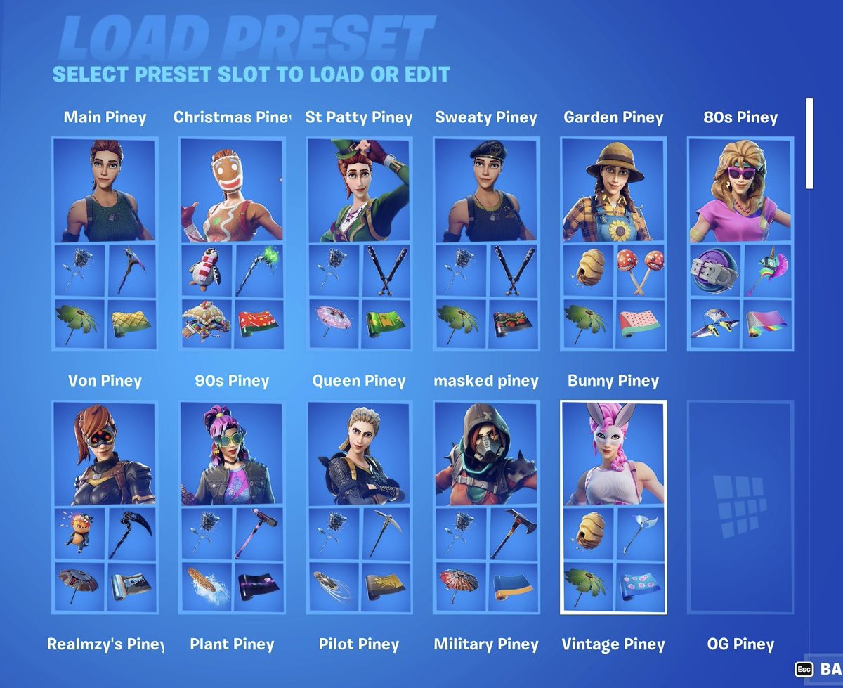 Piney_OG's tweet photo. All I need is Bunny Moon and my collection will be complete 
#fortnite #wildcat #pathfinder #stella #bunnymoon #fyp #collection #mainskin #pineybtw #codepiney https://t.co/4B0lV9Ihq6
