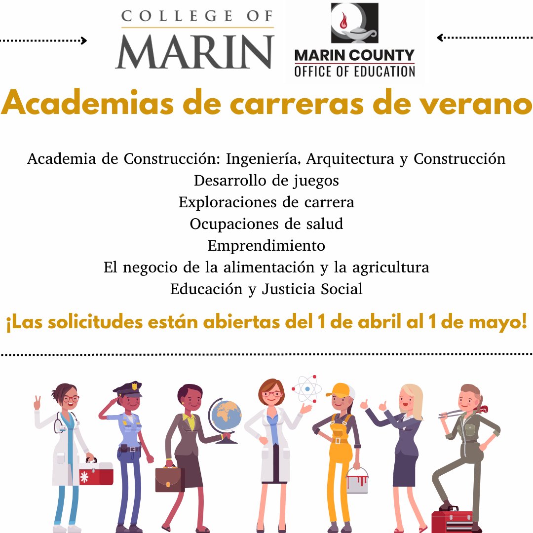 Sign up for the Summer Career Academies! Check out the link: ow.ly/aUuc50Nz9eG  to register! Created by Mikayla Silverstein
-
¡Inscríbase en las academias profesionales de verano! ¡Consulte el enlace: ow.ly/m7cp50Nz9eF para registrarse! Creado por Mikayla Silverstein