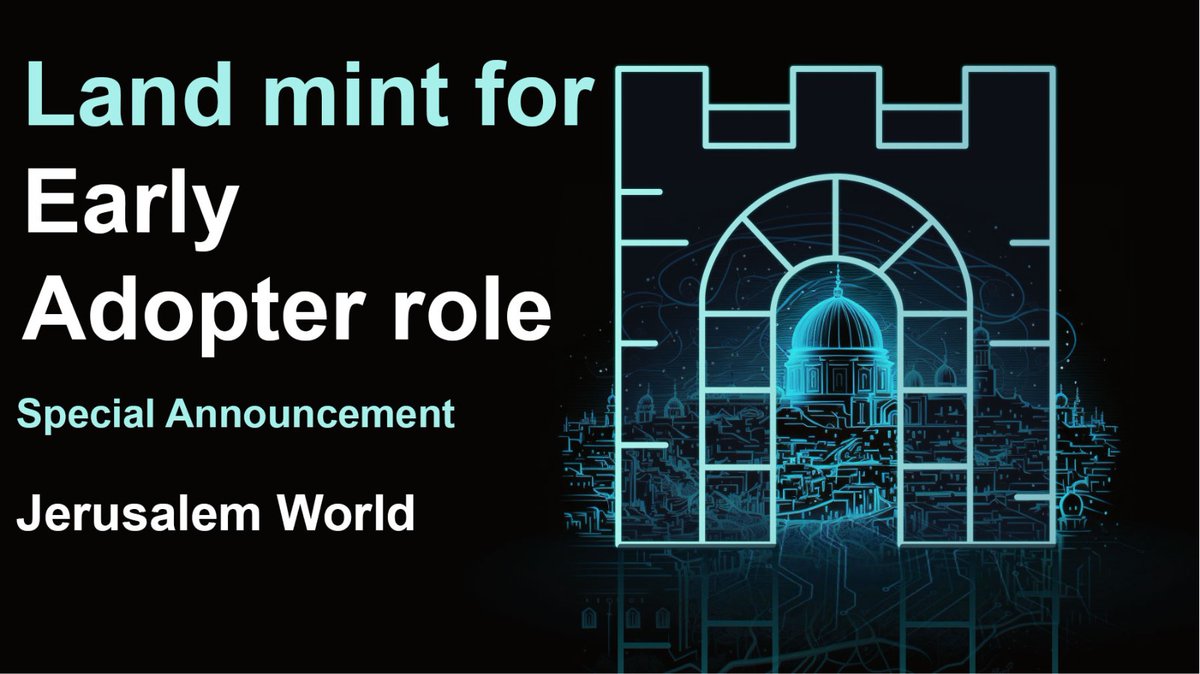 📣 SPECIAL ANNOUNCEMENT 📣

🎉Thanks to our community, our last tweet got 1000 retweets!👏
Therefore, we'll proceed with our plan to dedicate free special land plots for Early Adopters.🏰

🔸Follow <a href="/Jerusalem_World/">Jerusalem Virtual World</a>
🔸Retweet
🔸Discord: discord.gg/ZSc87SAn4u