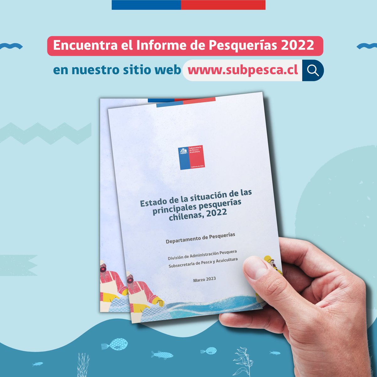 SubpescaCL's tweet photo. ✅¡Ya está disponible el Informe de Pesquerías 2022! 

Puedes descargarlo aquí 🔗 https://t.co/xu5T6qPQGx https://t.co/tTSmaezDot