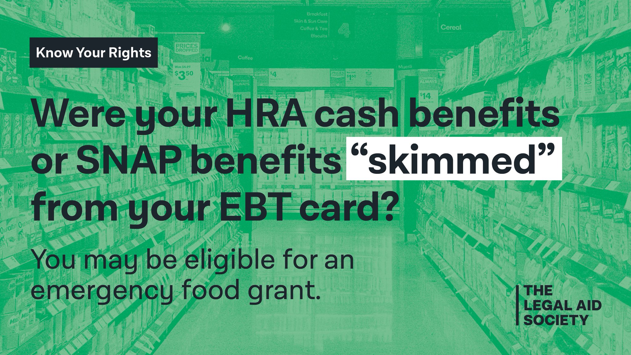 The Legal Aid Society on Twitter "If you are a victim of skimming and you're lacking funds for