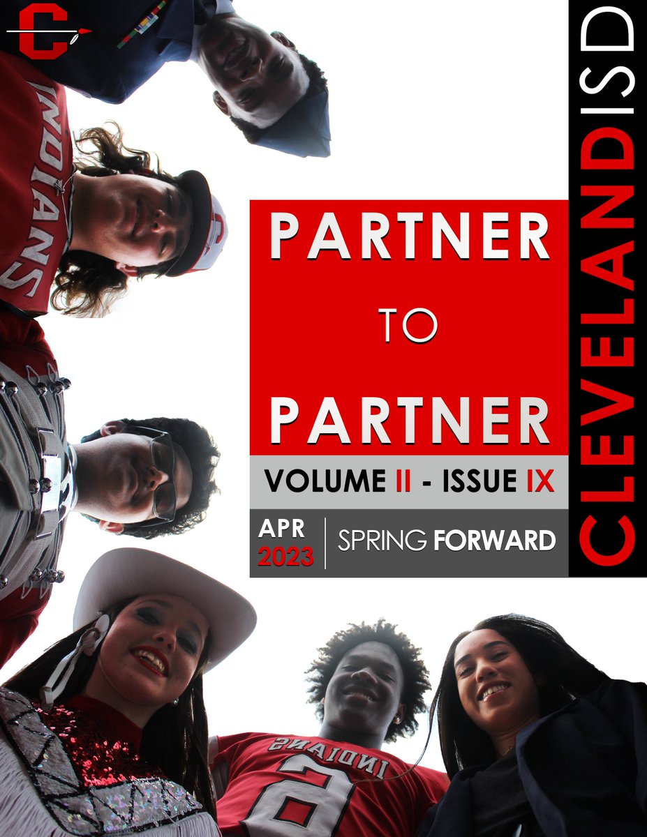 ClevelandISDTX's tweet photo. We've just released the April 2023 issue of our #PartnerToPartner newsletter! Check it out for a fun look at what's happening in Cleveland ISD! As always, thank you for helping make Cleveland ISD the best school district in Texas.
https://t.co/tfHkqg2R9O #theClevelandISDway https://t.co/lM4KbwXRuj