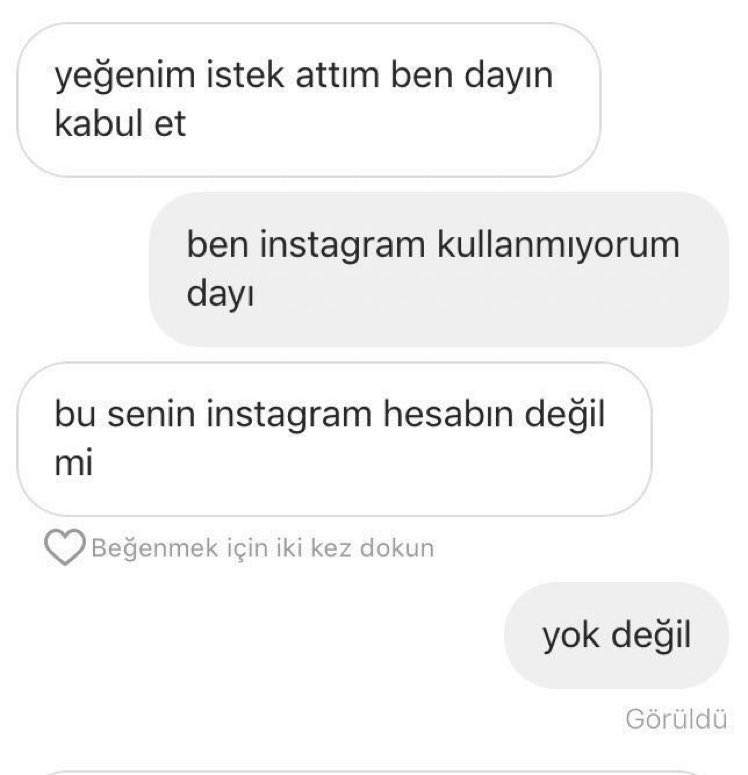 dayım instagramdan mesaj atmış 🤭✌🏻