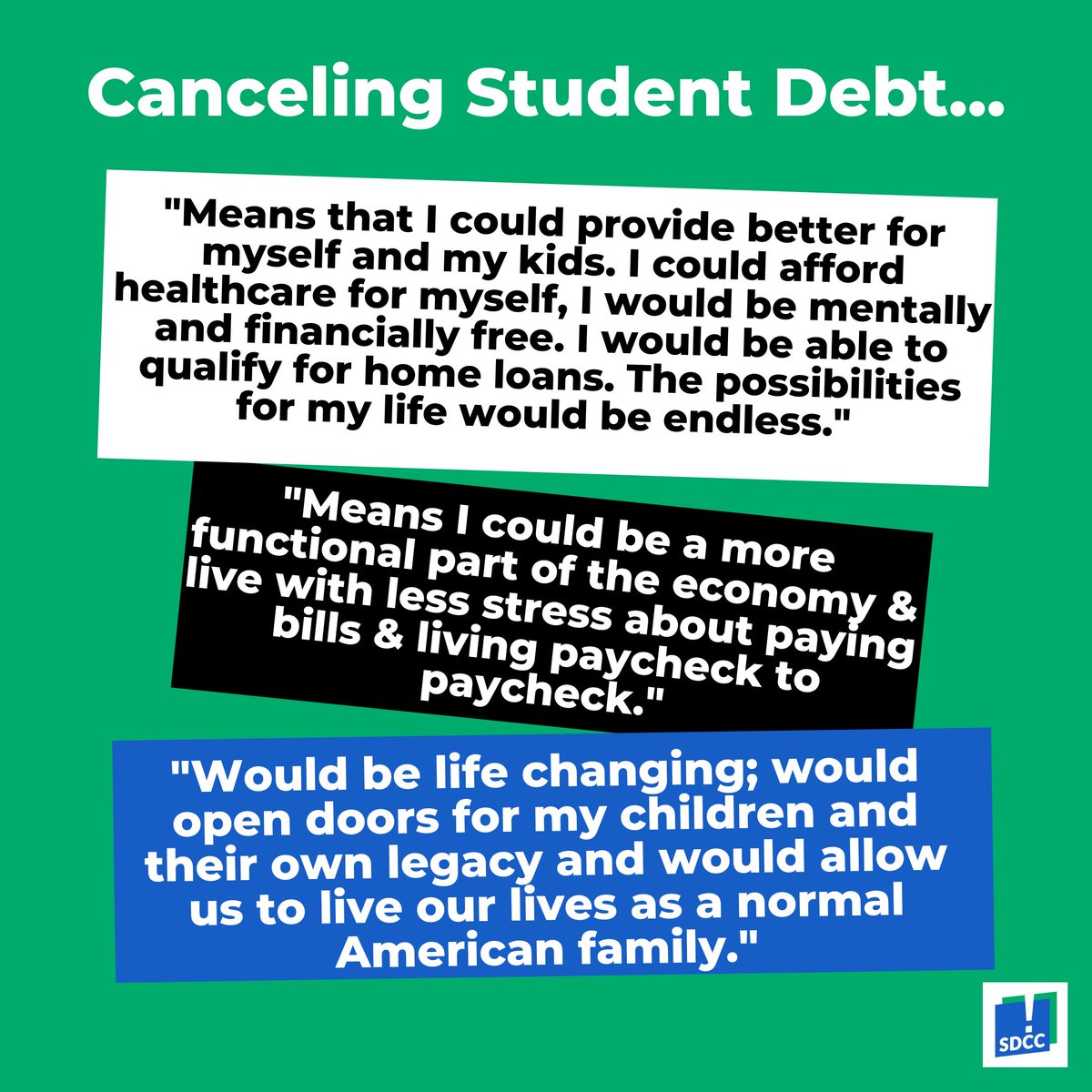 DebtCrisisOrg's tweet photo. Canceling student debt would be life-changing for millions of Americans. What would it mean for you? https://t.co/mRhaEmxOQP