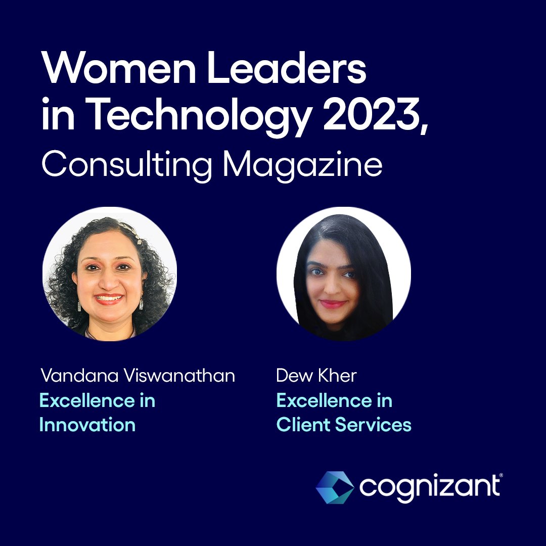 Congratulations to Vandana Viswanathan and Dew Kher for being recognized by Consulting Magazine’s Women Leaders in Technology 2023. cogniz.at/3M1UOKy
#BeCognizant #BeCognizant #WomenInTech