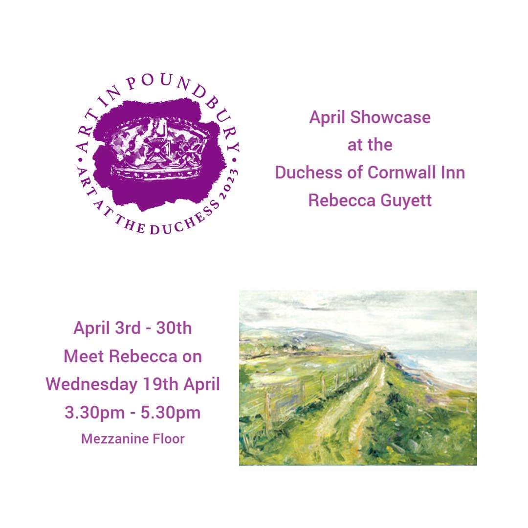 April showcase at The Duchess of Cornwall Inn. Art for sale. 
#artwork #exhibition #affordableart #lovepoundbury #community