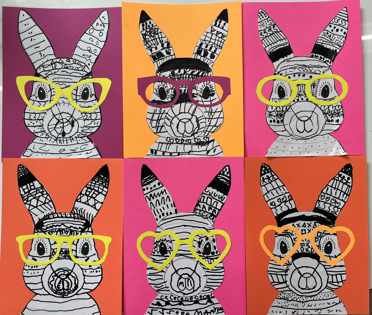 Look who hopped by our classroom today!!  We 💜 Pop Art Bunnies! 🐰