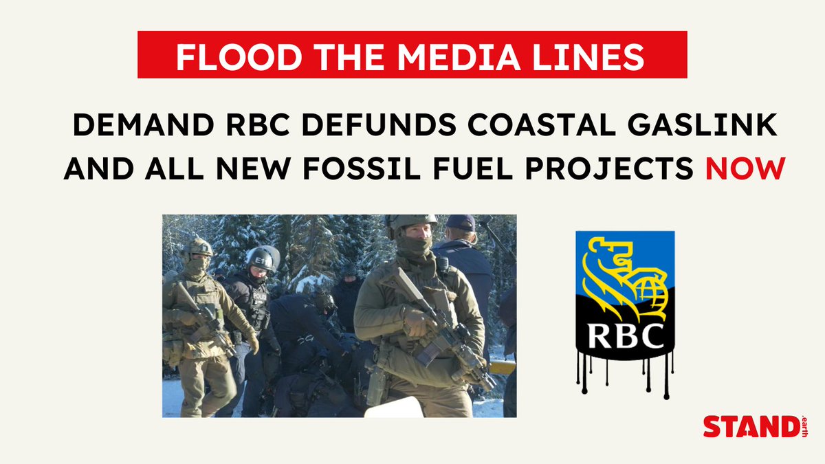 RBC’s AGM is this week, and we’re flooding the phone lines in solidarity with @Gidimten to demand @RBC stop funding corporate colonialism and divest from fossil fuels NOW: act.stand.earth/page/50431/dat…