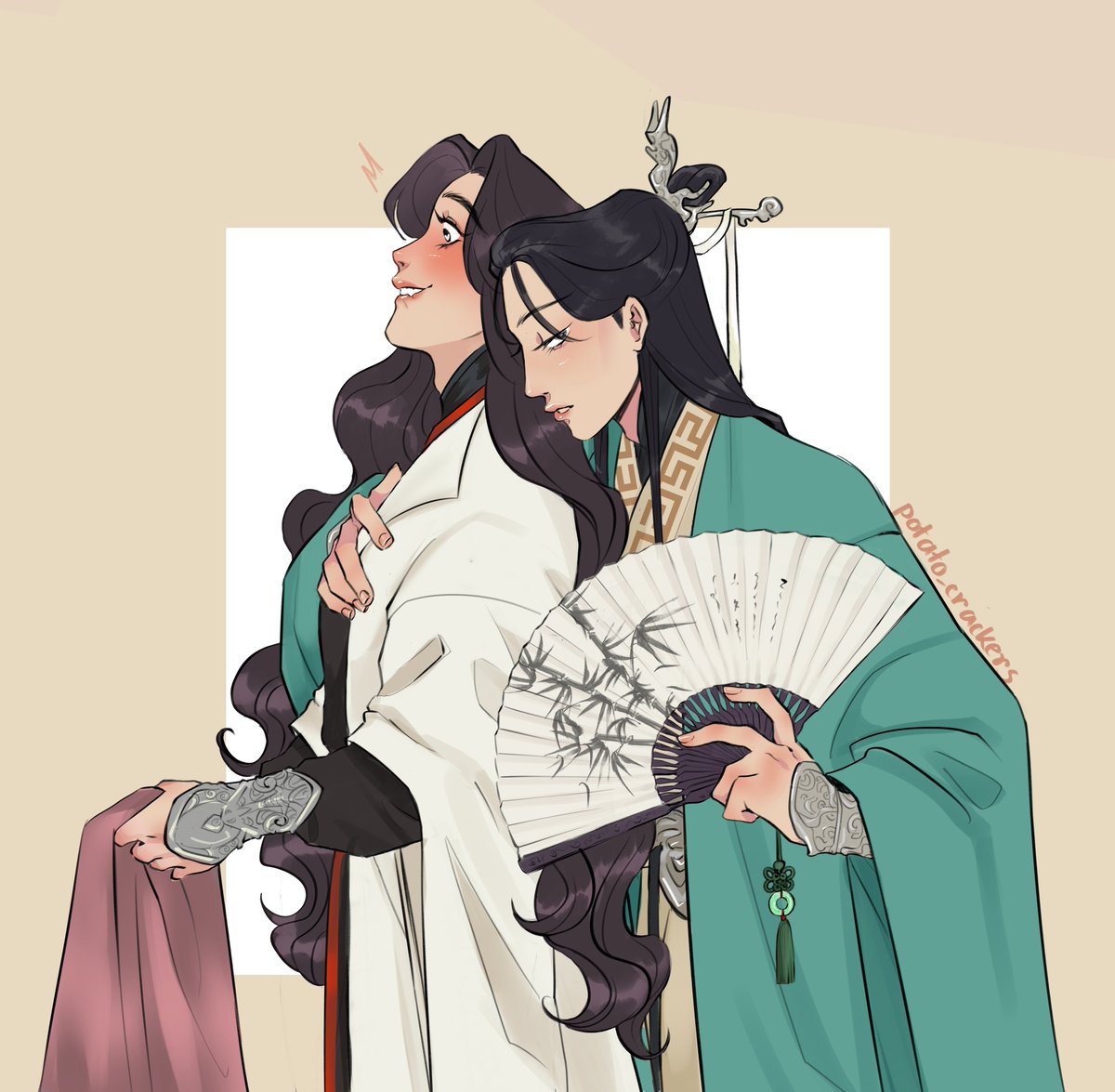 potato_crackers's tweet photo. #bingwifeweek day 6: jealousy

POV you've been staring at the beautiful stranger at the market for a tad too long and his companion noticed you- and he's not pleased at all
#svsss #bingqiu https://t.co/bqd2RBZW2N