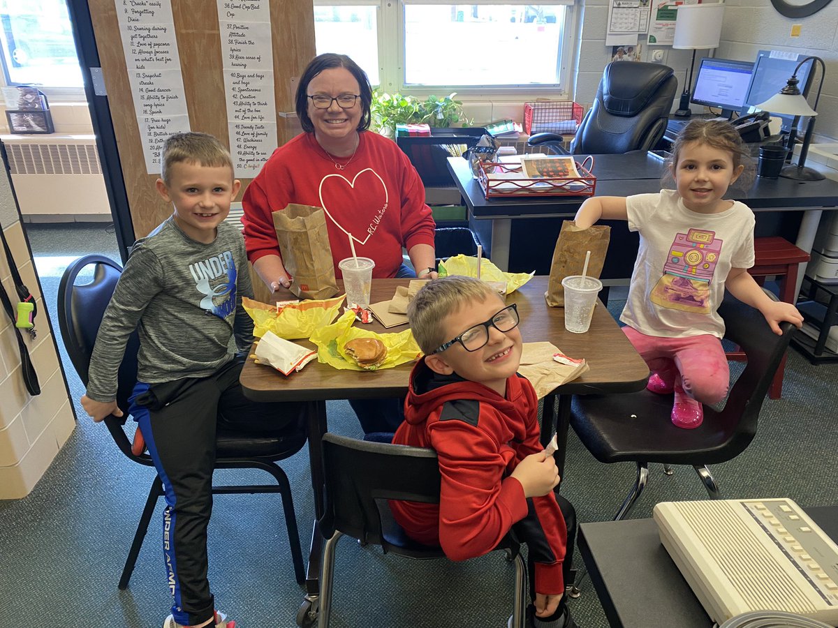 These lucky students chose a “Lunch with the Secretary” pass from the Dojo cart. They were treated by our secretaries to a McDonald’s lunch of their choice. The conversation was simply priceless!