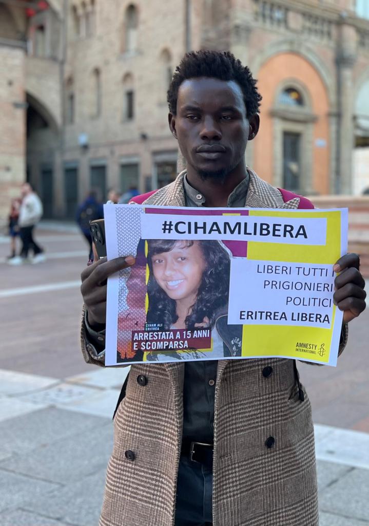 #FreeCiham Bologna 3/4 sit in per il rilascio di Ciham e tutti i prigionieri politici in Eritrea