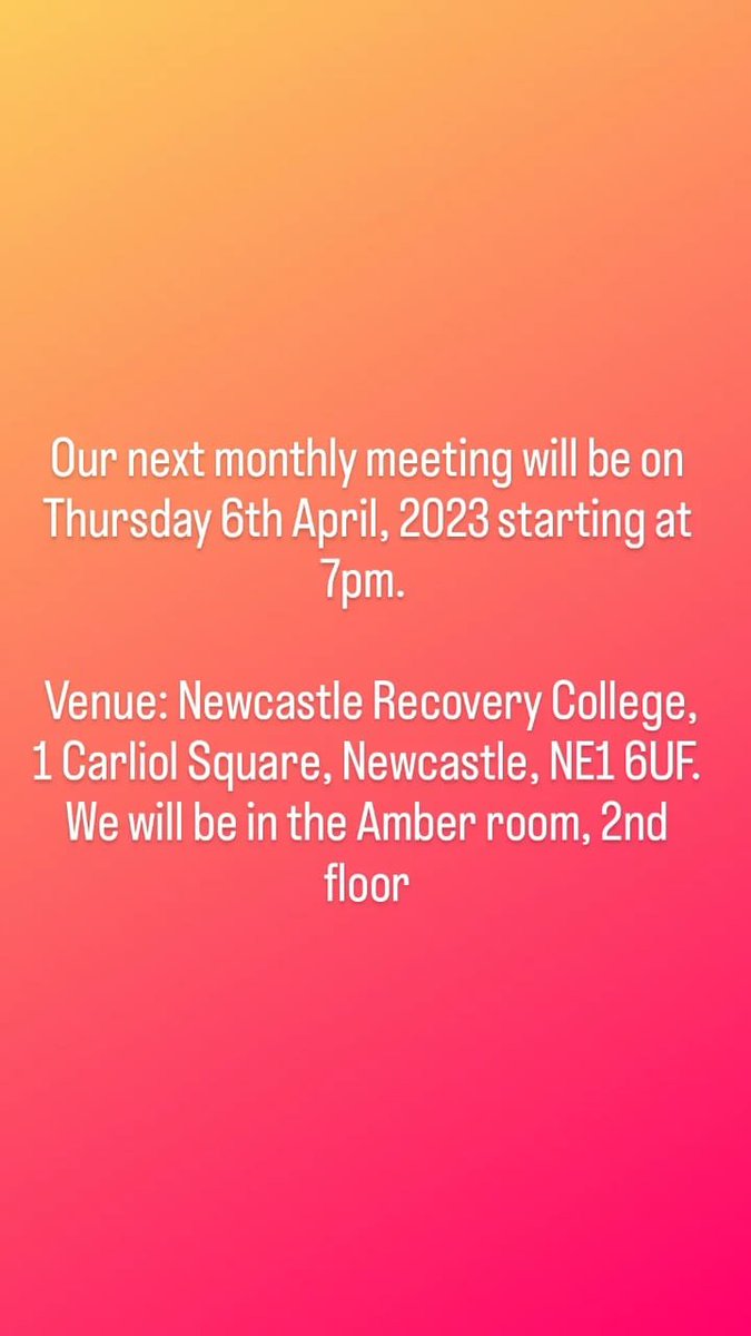 Our next monthly meeting is Thursday 6th April, 2023 starting at 7pm.  We’ll have news of our current and upcoming environmental campaigns

We're at Newcastle Recovery College, 1 Carliol Square, Newcastle, NE1 6UF, in the Amber room on Floor 2.

#Greenpeace #Newcastle #Meeting