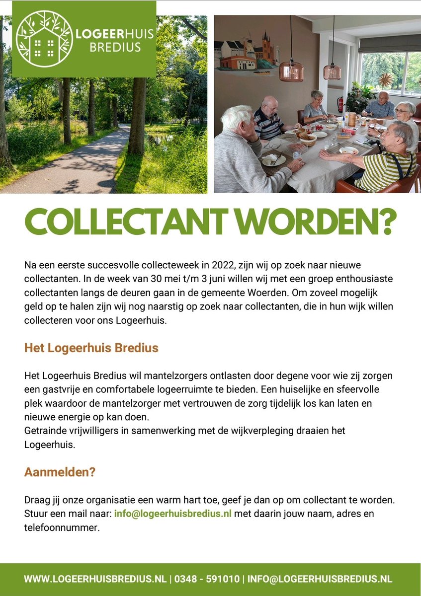 Collecte lopen voor een lokaal doel geeft niet alleen een positief gevoel,  het levert ook vooral positieve reacties op! Dus.....wie heeft nog een paar uurtjes over? Help mee een mooie organisatie als het Logeerhuis een nog stevigere basis te geven binnen de <a href="/gemeentewoerden/">gemeente Woerden</a>
