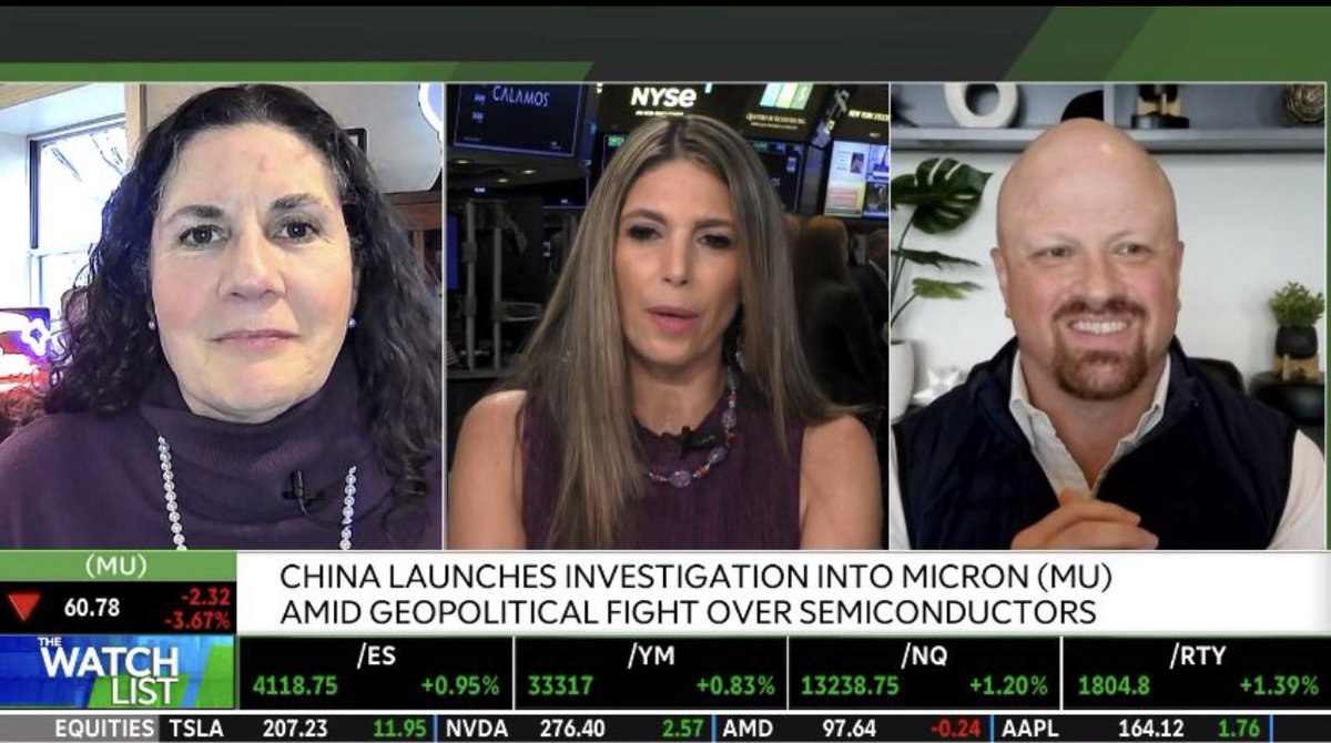 Always a pleasure to chat with <a href="/NPetallides/">Nicole Petallides</a> on @TDANetwork. This time we dove into the <a href="/MicronTech/">Micron Technology</a> probe by #China as well as picking a few #semiconductor companies that I believe are well positioned. My picks this round were Intel Corporation after a great week and then