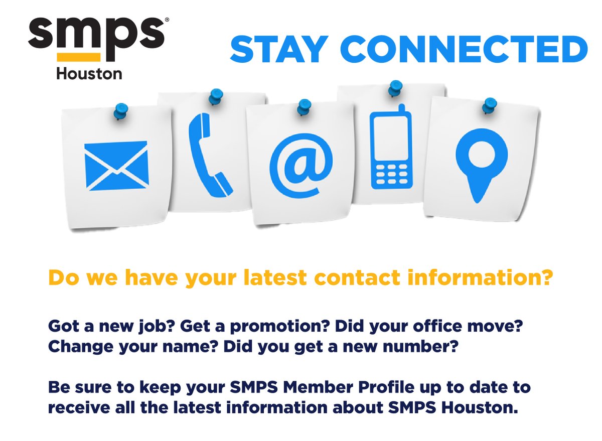As we kickoff a new month, now is a great time to check if your SMPS member profile information is correct. Log-in at smps.org so you do not miss out on any SMPS Houston news!
#SMPSHouston
#AECMarketing #AECIndustry