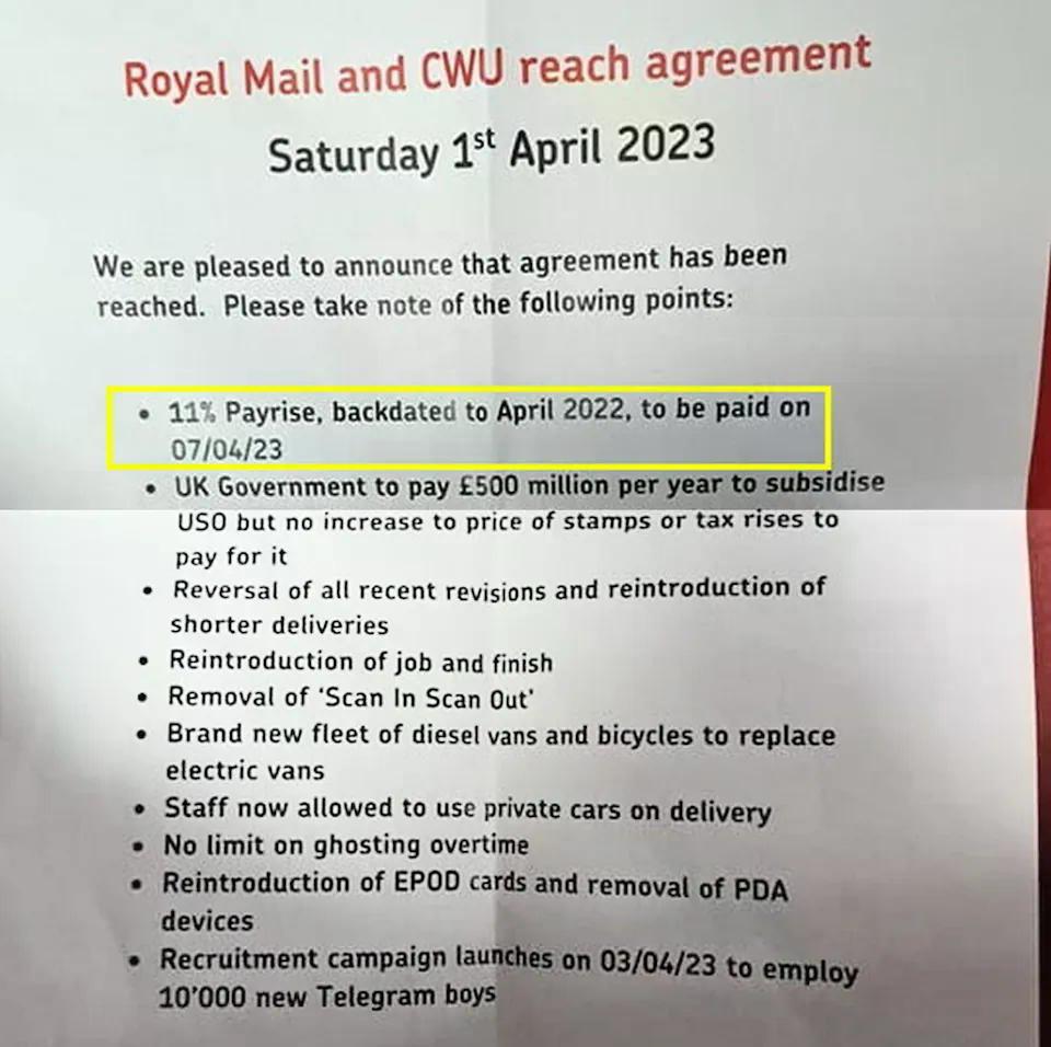 Telegraph's tweet image. ✉️ Royal Mail has apologised after a manager announced an 11 per cent pay rise for staff, only to later reveal it was an April Fool’s Day prank

telegraph.co.uk/news/2023/04/0…