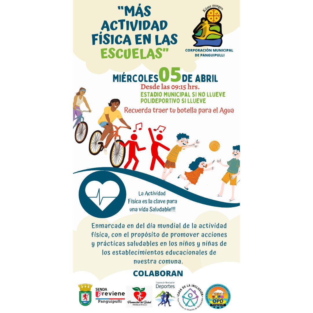 Este Miércoles 05 de abril en #panguipulli celebramos el #diamundialdelaactividadfisica  @